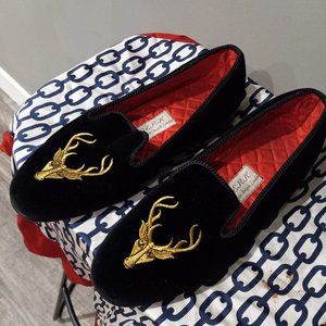 Black Velvet Men's Burlington Slippers Size 9.5